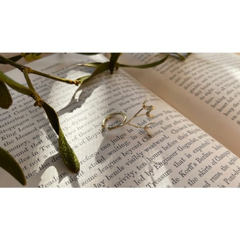 迷你 Mi-槲寄生黄铜耳夹 - 耳环/耳夹 - 其他金属 