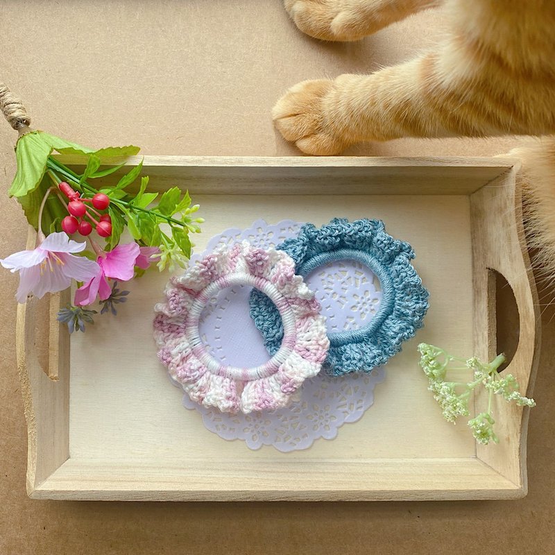 纯手工 限量款 钩针编织糖果色甜甜圈 发圈 (一组两枚) - 发饰 - 棉．麻 