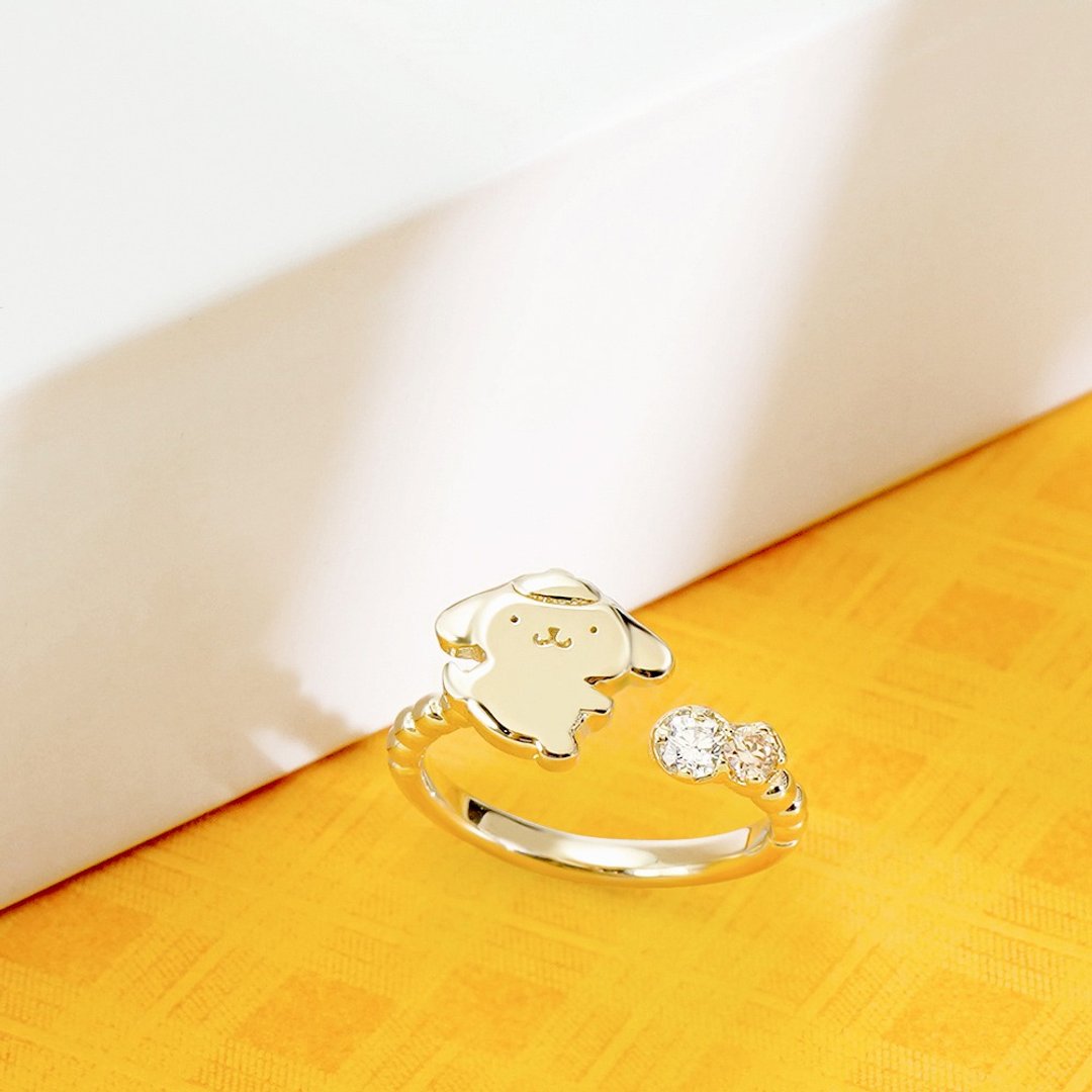 Small Gift for U系列-PomPomPurin 布丁狗礼物纯银戒指 - 戒指 - 纯银 金色