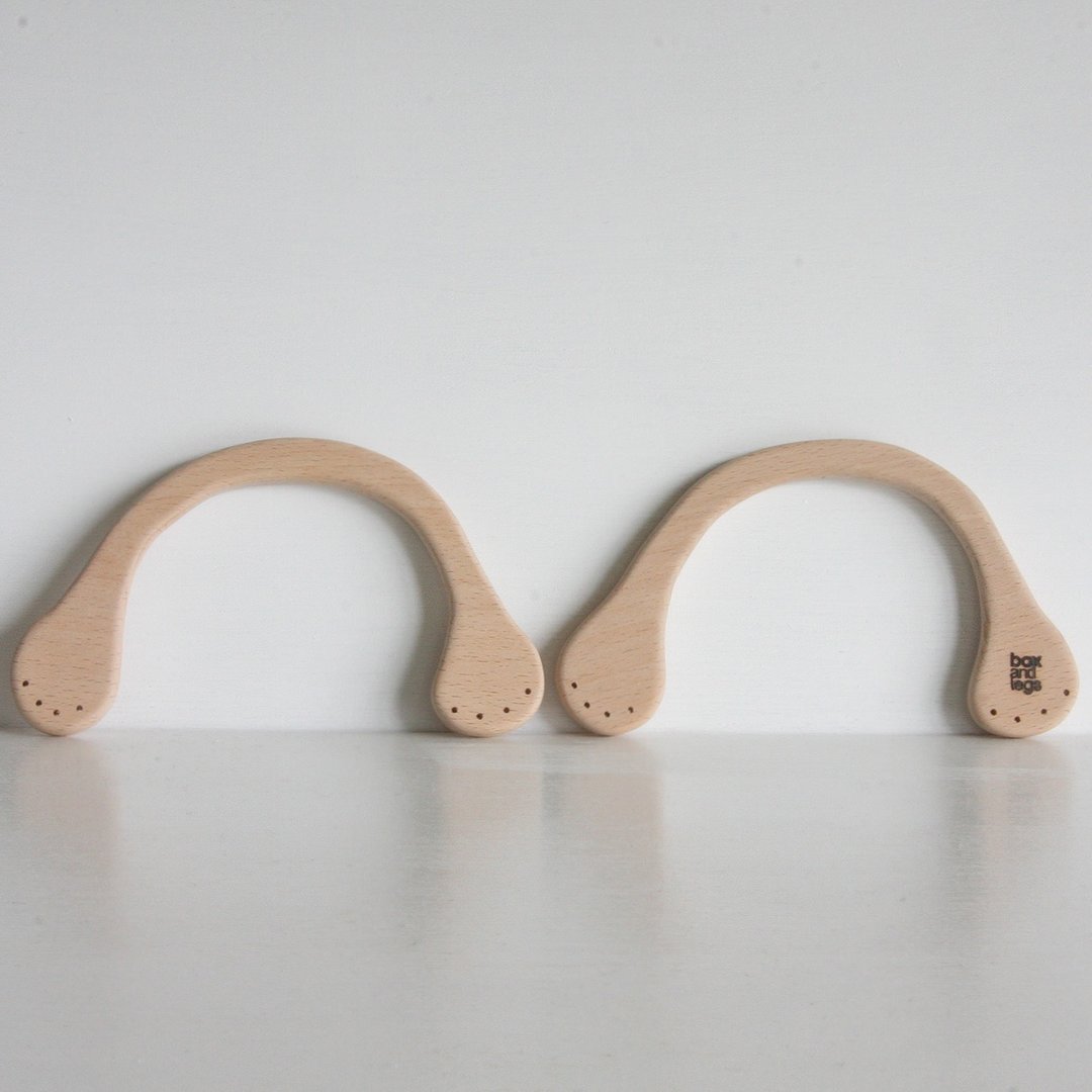 Wooden handles for bag - 木工/竹艺/纸艺 - 木头 咖啡色