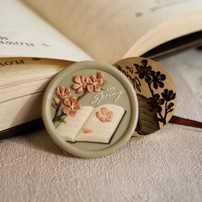 Facula 落英缤纷 原创设计激光浮雕套色火漆印章封蜡印 - 印章/印台 - 铜/黄铜 