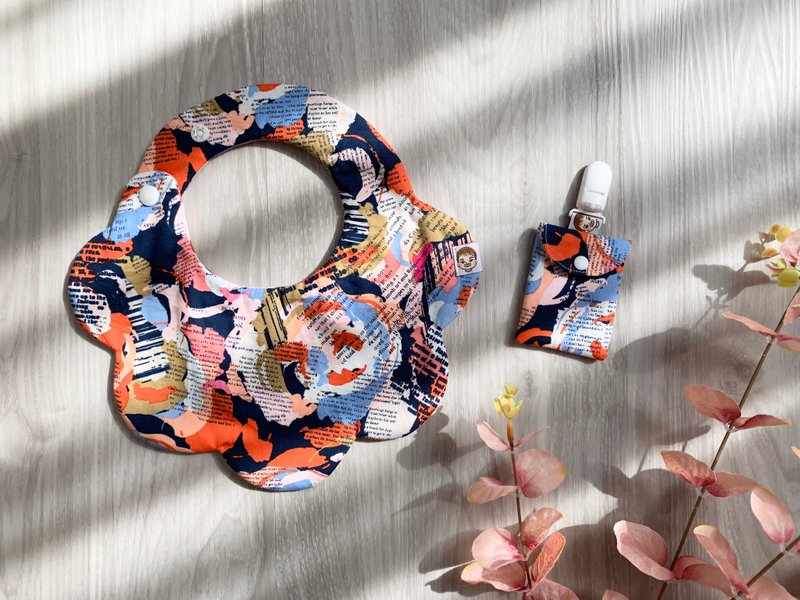 情书玫瑰的庞克摇滚 围兜兜 口水巾 弥月组 - 围嘴/口水巾 - 棉．麻 