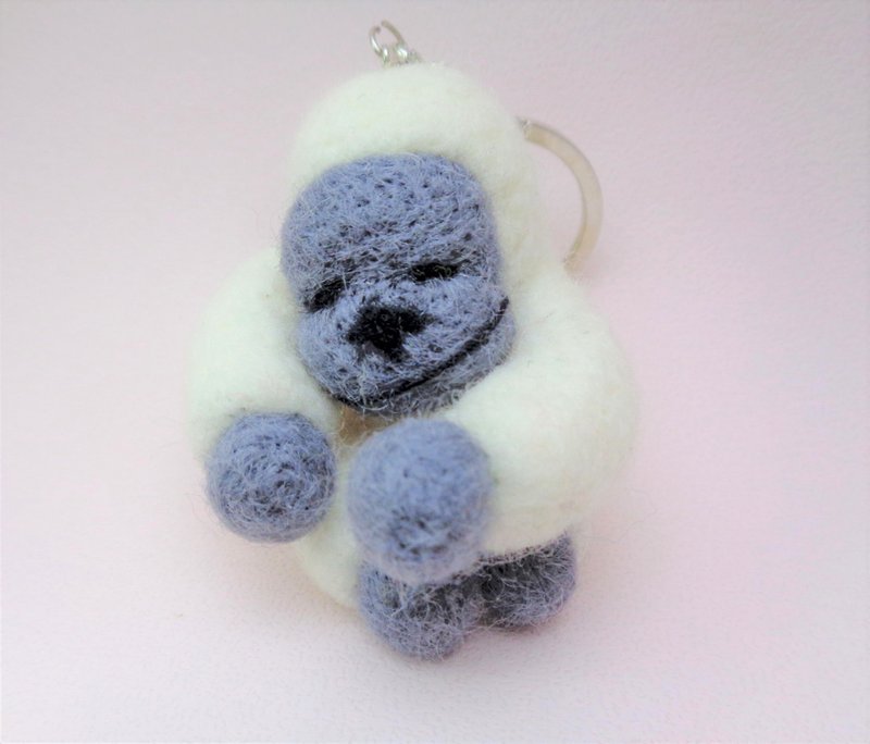 金刚猩猩钥匙圈 - 钥匙链/钥匙包 - 羊毛 灰色