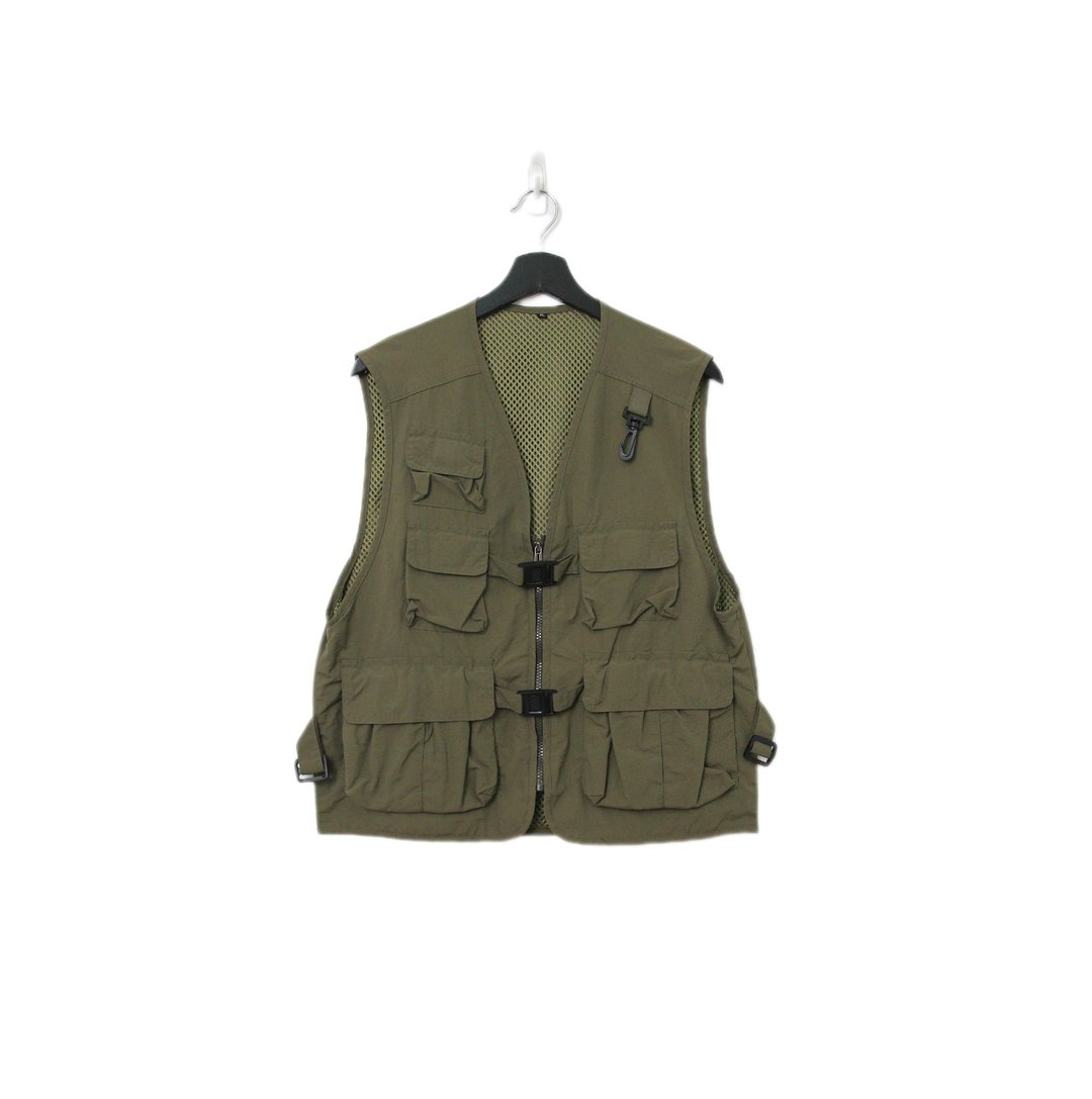 Back to Green-经典钓鱼背心 绿 多口袋  v-28/vintage vest - 女装背心 - 聚酯纤维 