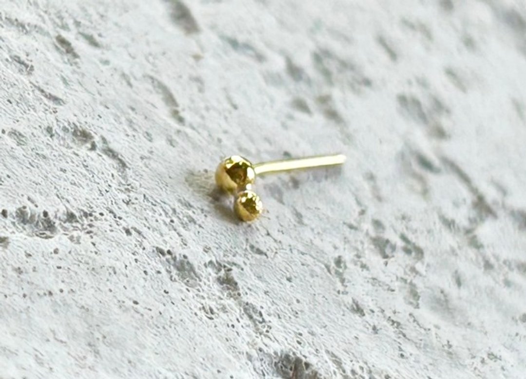K24 纯金 圆珠 小圆珠 耳扣 K24 Round Ball Stud 单边 K24 释迦玉耳环 - 耳环/耳夹 - 其他金属 金色