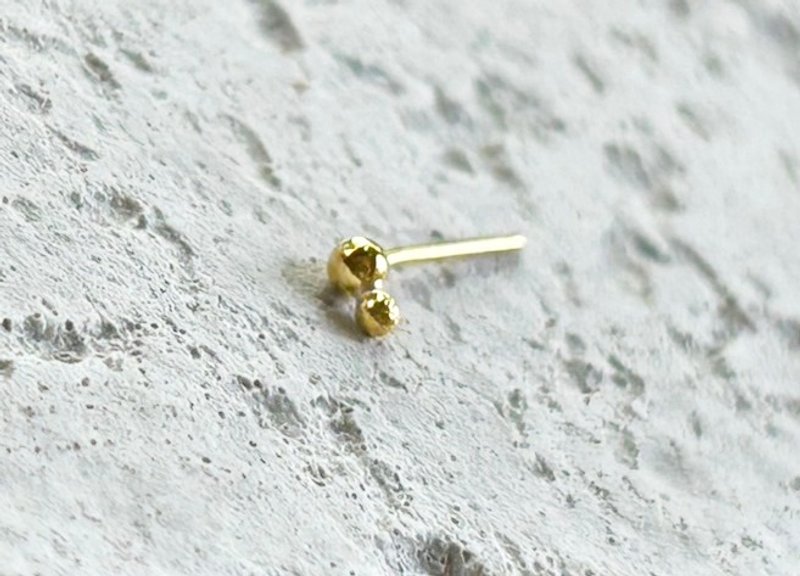 K24 纯金 圆珠 小圆珠 耳扣 K24 Round Ball Stud 单边 K24 释迦玉耳环 - 耳环/耳夹 - 其他金属 金色