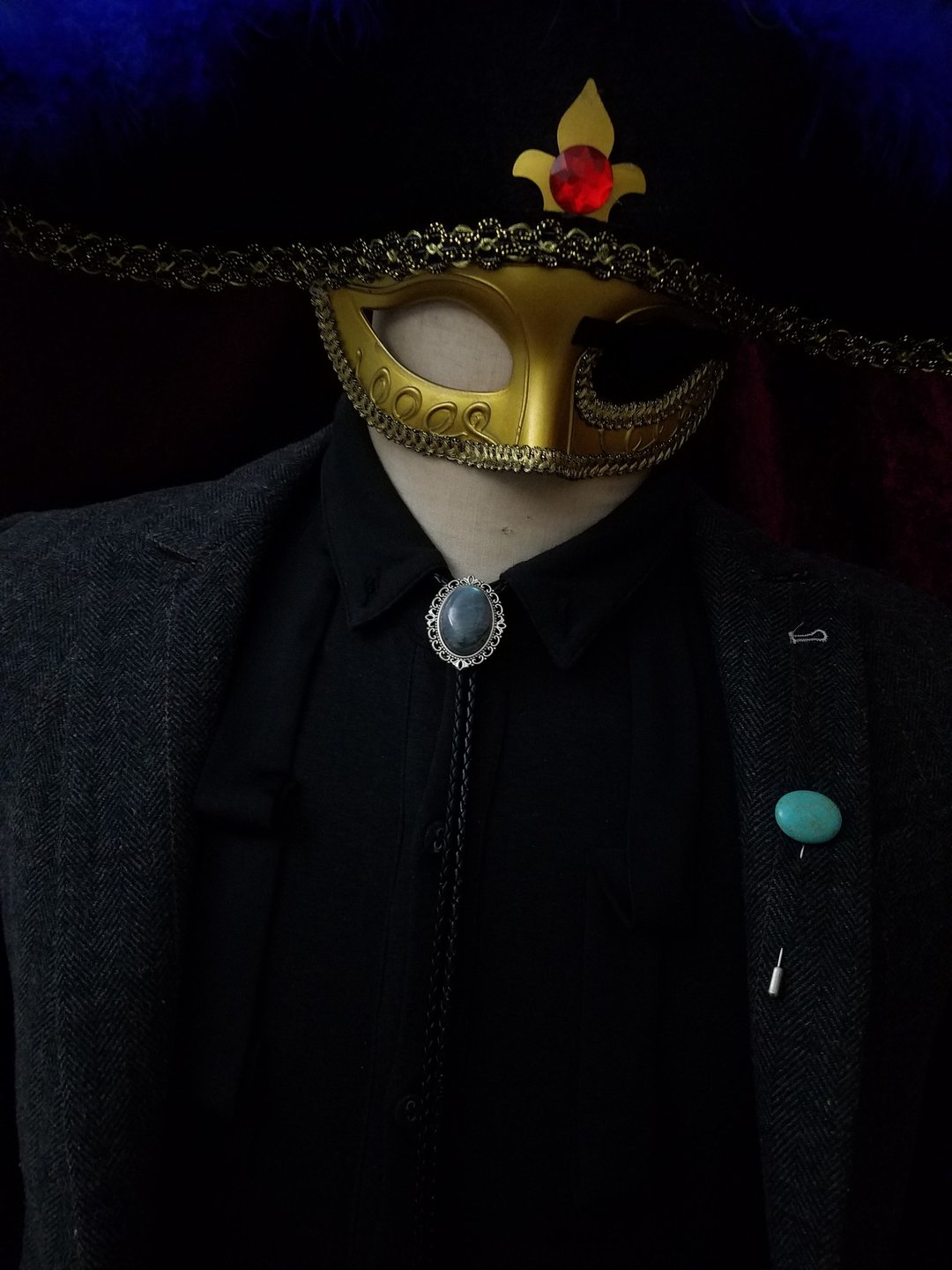 拉长石保罗领带领结西部牛仔bolo tie - 领带/领带夹 - 半宝石 银色