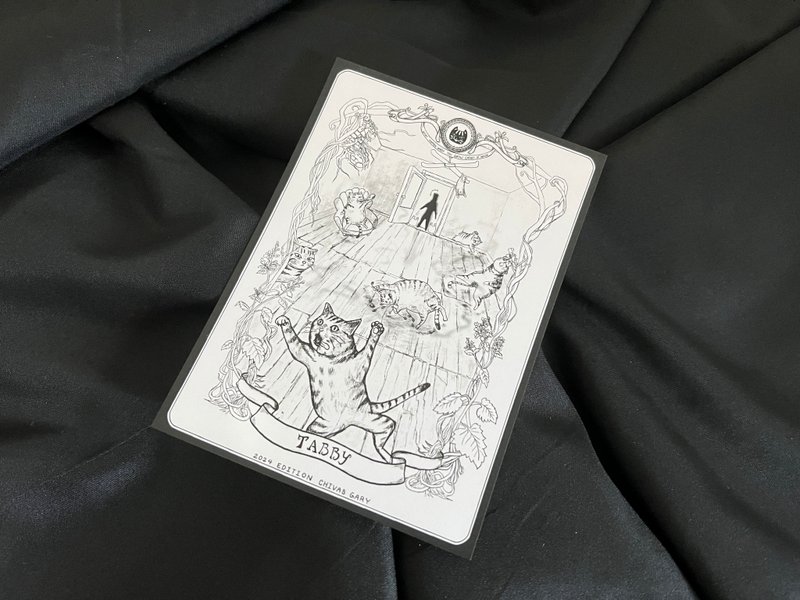 世界最恶猫之五人众 - 草之高豹猫 - 插画/绘画/写字 - 纸 灰色