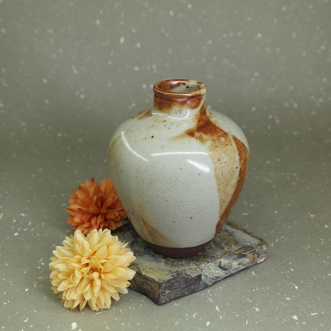 长石苏打釉 瓮型小口瓶 花器 酒壶 - 花瓶/陶器 - 陶 