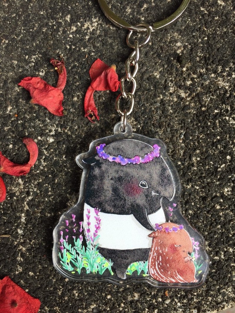 亲爱动物透明压克力钥匙圈-马来馍 - 钥匙链/钥匙包 - 塑料 黑色