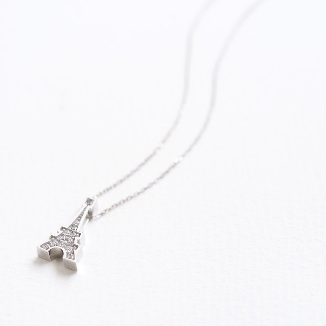 Eiffel Tower Necklace Silver 925 - 项链 - 其他金属 银色