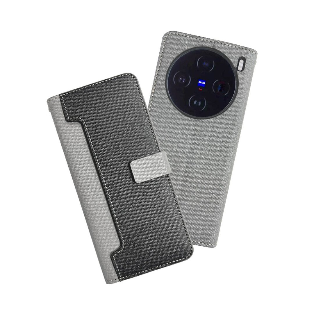 CASE SHOP vivo X100 前收纳侧掀皮套-黑 - 手机壳/手机套 - 人造皮革 黑色