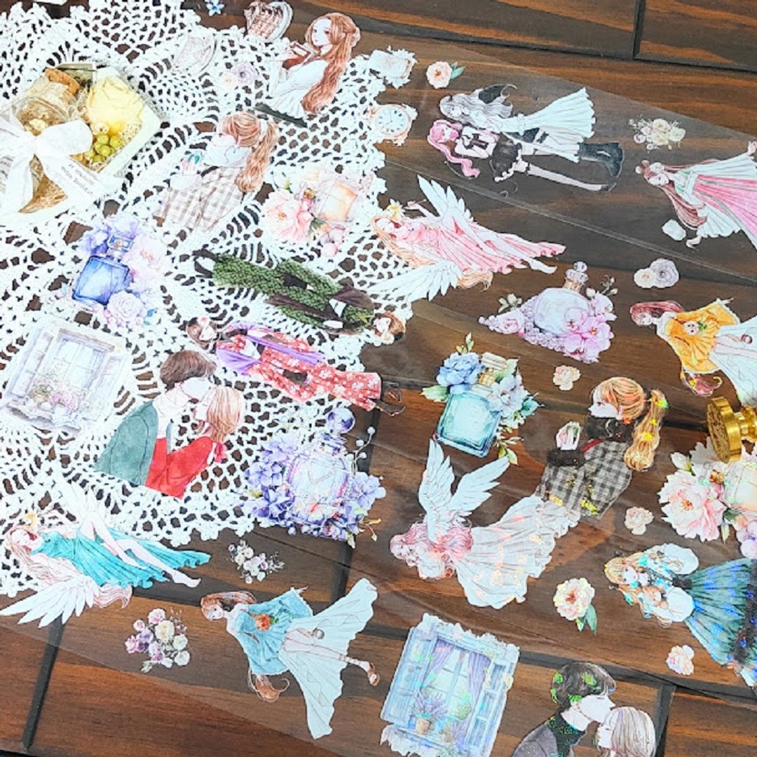 贴纸 时尚 PET胶带 女孩 装饰 拼贴贴纸 七色の海 纸胶带 贴纸 屏蔽胶带 PET贴纸 拼贴 - 纸胶带 - 贝壳 