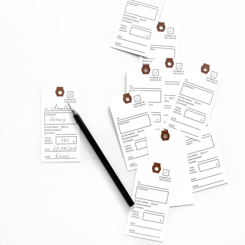 日本 KNOOP WORKS 礼物标签吊牌 (加赠棉线) - 纸胶带 - 纸 白色