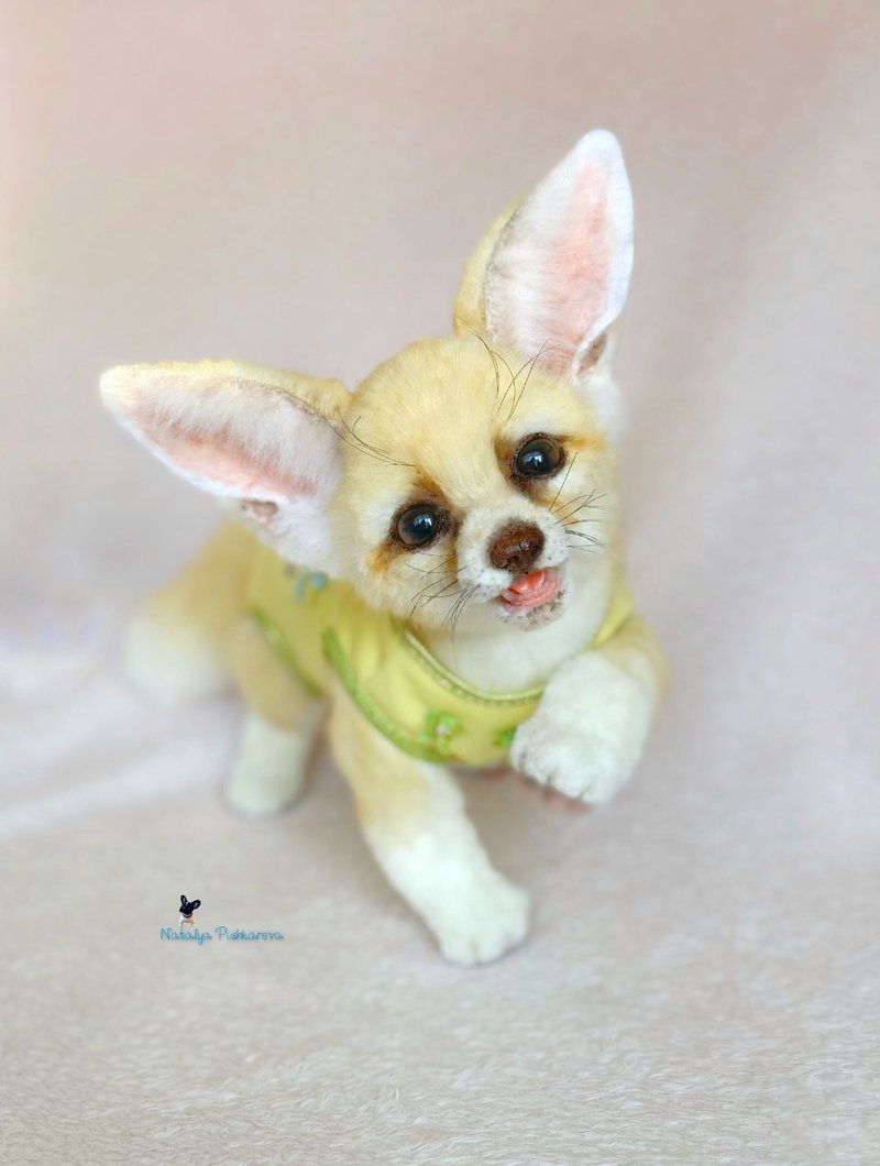 耳廓狐逼真玩具毛绒玩具 - 玩偶/公仔 - 聚酯纤维 金色