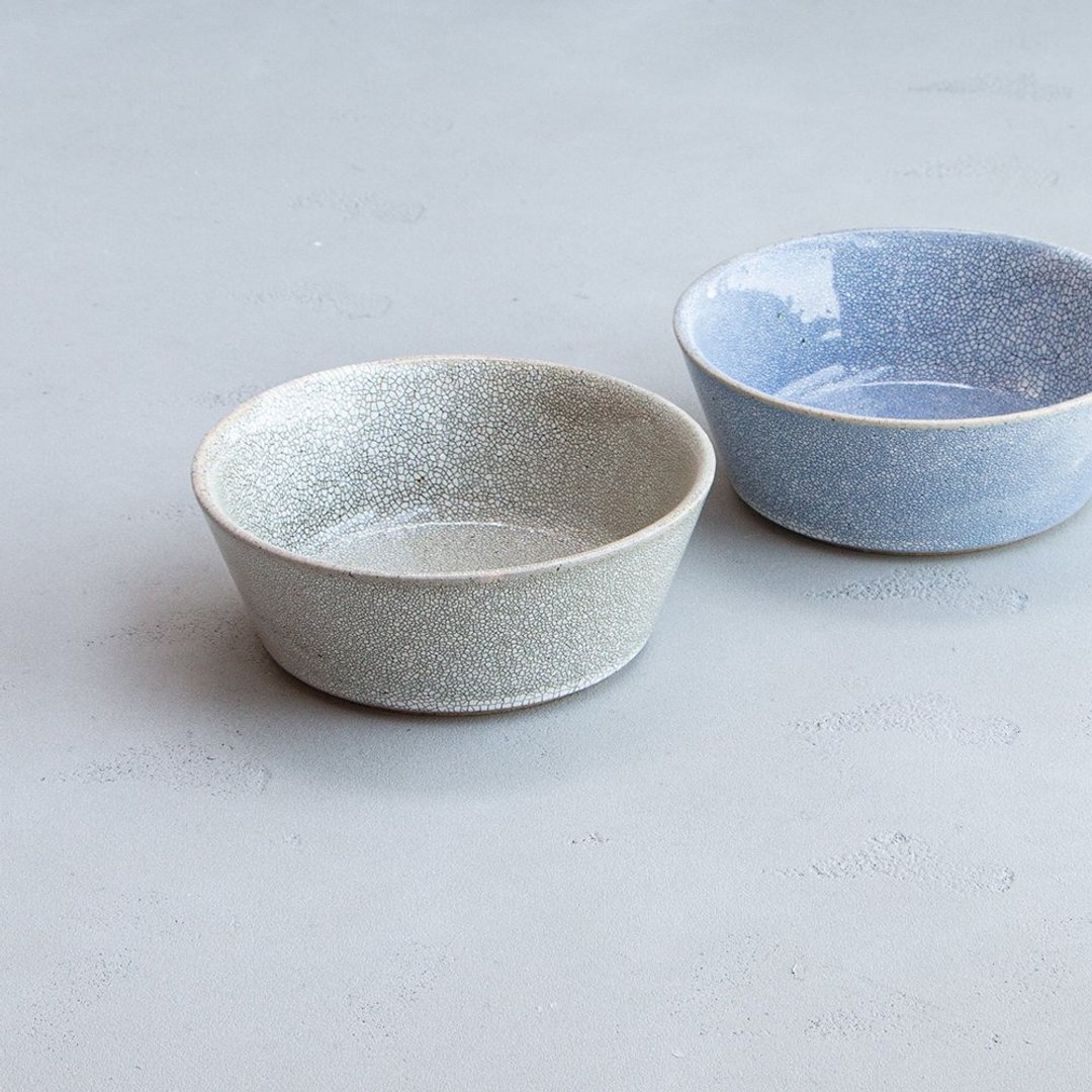 kasane  梅花皮纹路 日本制陶器 钵碗 M size - 碗 - 陶 灰色