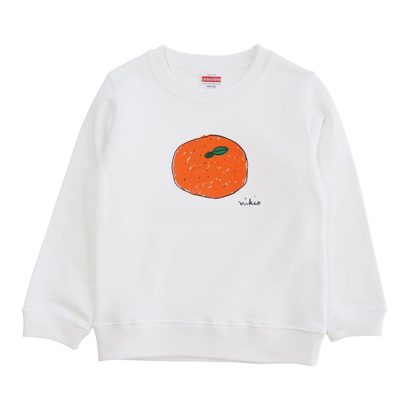 Mikan Kid's Sweatshirt White 橘子 Tangerine - 童装上衣 - 棉．麻 白色