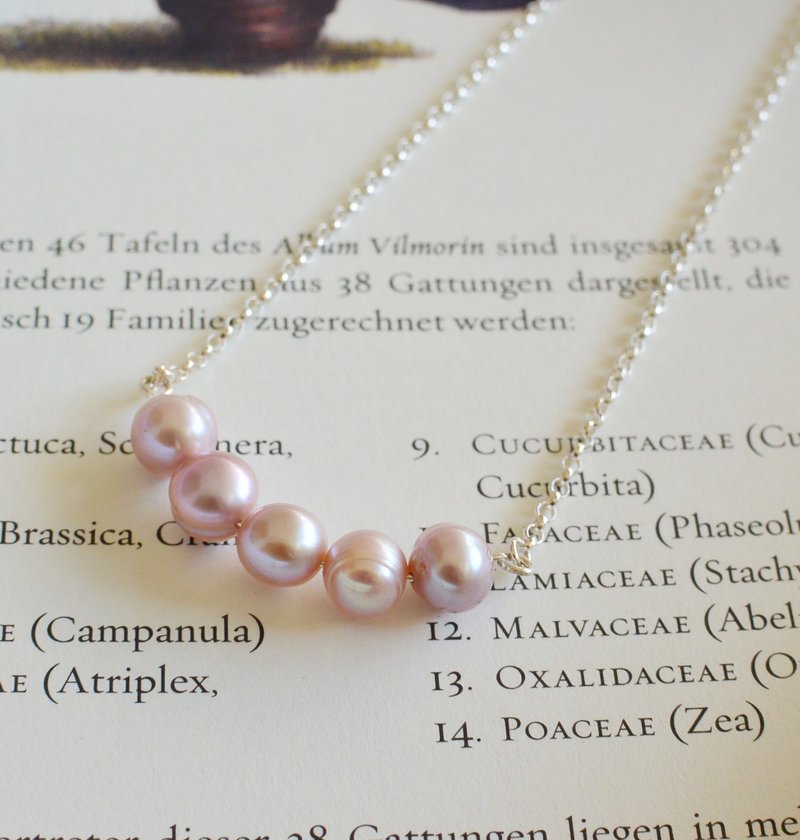 紫罗兰梦境- 天然珍珠纯银项链 - 项链 - 宝石 紫色