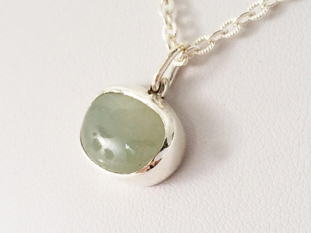Burmese natural jade ◇ SV Pendant ◇ - 项链 - 宝石 绿色
