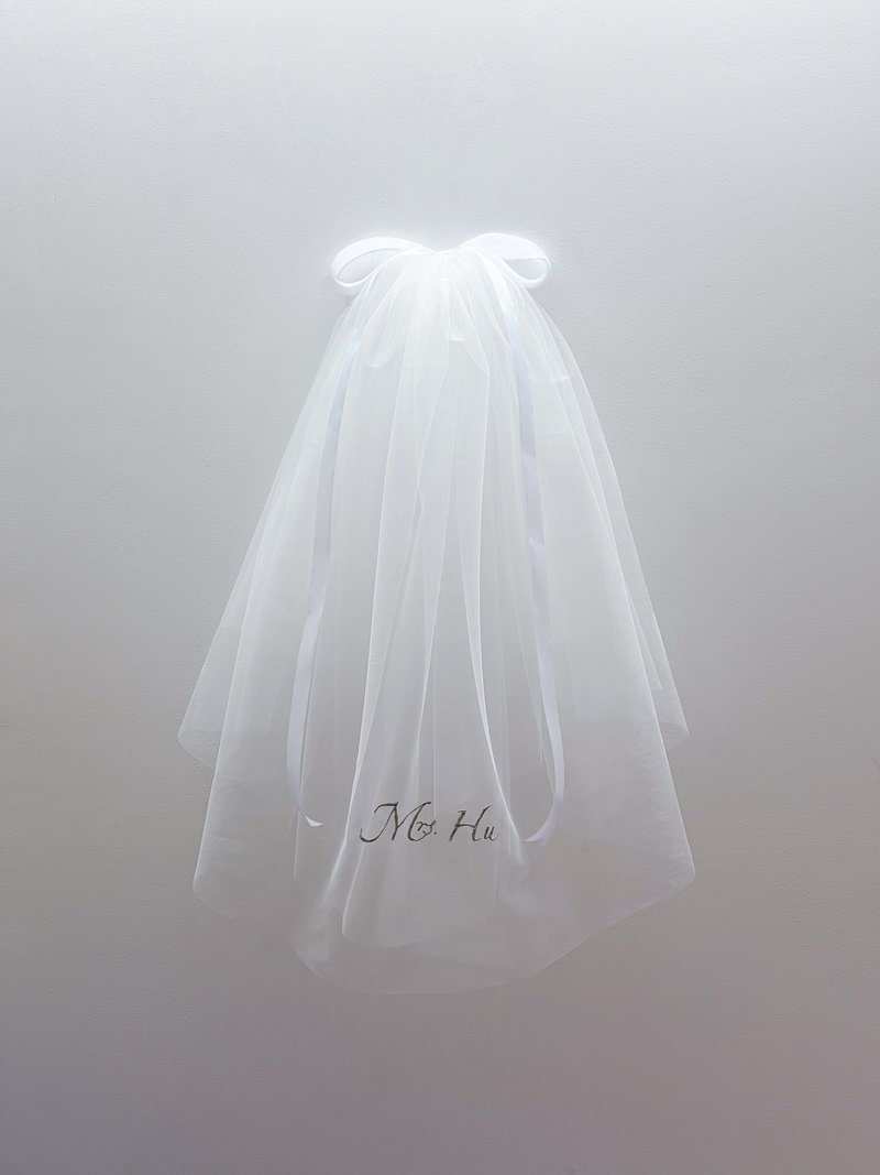 Ribbon Veil : Wedding bridal veil - 发饰 - 绣线 