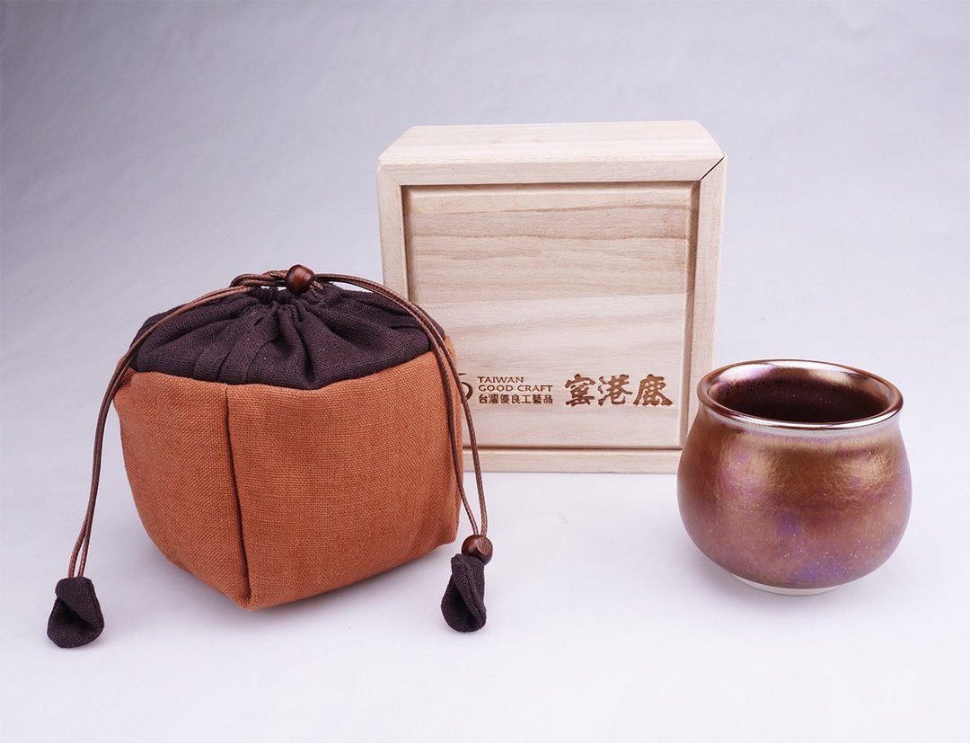 曜变天目醇金杯中 | 女性茶友专用手工茶杯推荐 - 茶具/茶杯 - 瓷 橘色