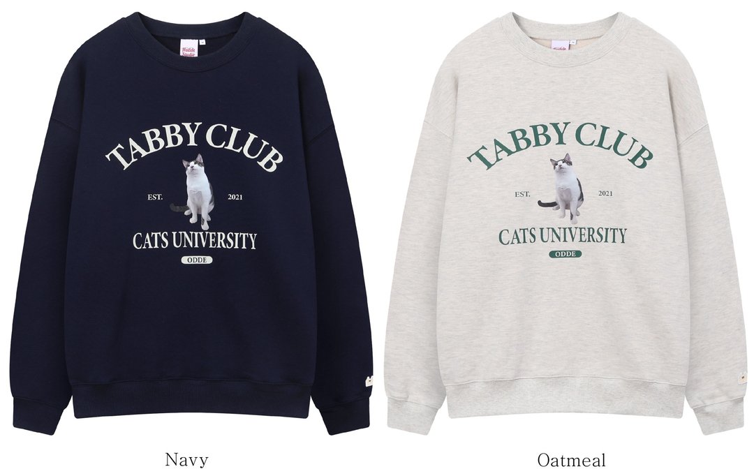 TABBY CAT CLUB sweatshirts (2 colors) - 中性连帽卫衣/T 恤 - 棉 