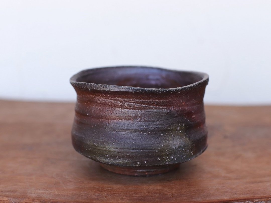 Bizen ware shochu drinking s6-024 - 酒杯/酒器 - 陶 咖啡色