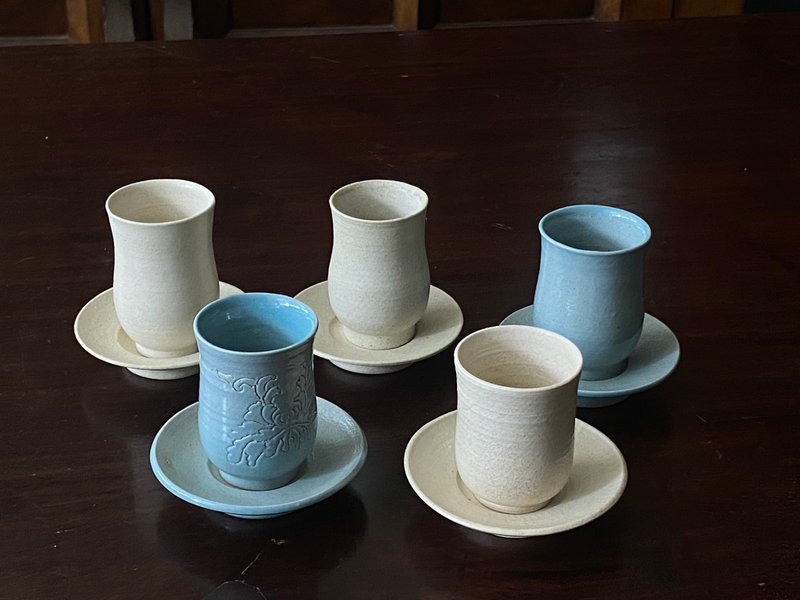 闻香杯 五对 - 茶具/茶杯 - 陶 白色