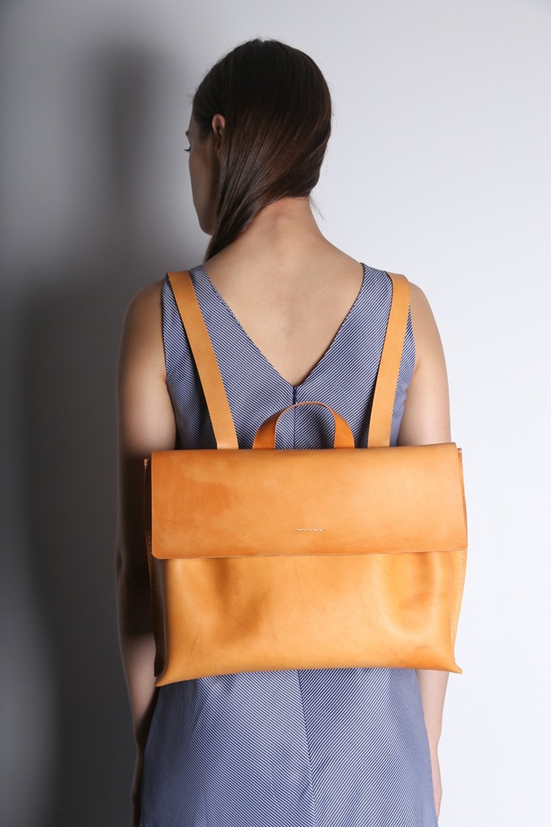 Different Materials - Backpack - 后背包/双肩包 - 真皮 咖啡色