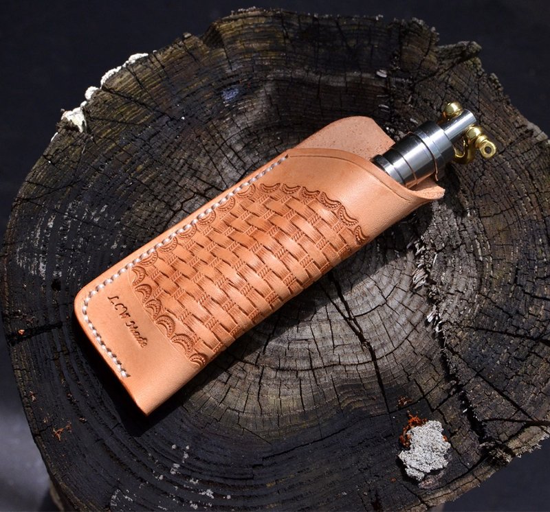 【订制款】DSTE 钛金属防身棍型喷雾器手工皮套(仅皮套销售) - 其他 - 真皮 橘色