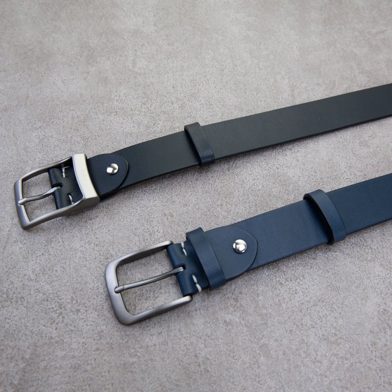 皮带 腰带 男友礼物 belt 真皮 牛皮 定制刻字 烫金 38mm - 皮带/腰带 - 真皮 黑色