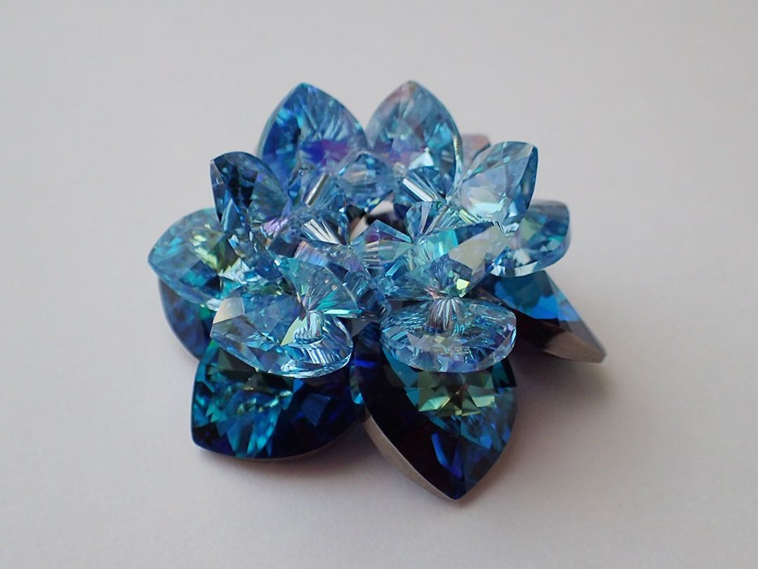 莲花 摆件 SWAROVSKI ELEMENTS(施华洛世奇元素) - 摆饰 - 玻璃 蓝色