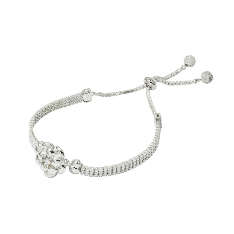 纯银八心八箭锆石三并手链 - 蓝天下的白梅(白色) - 手链/手环 - 其他金属 白色