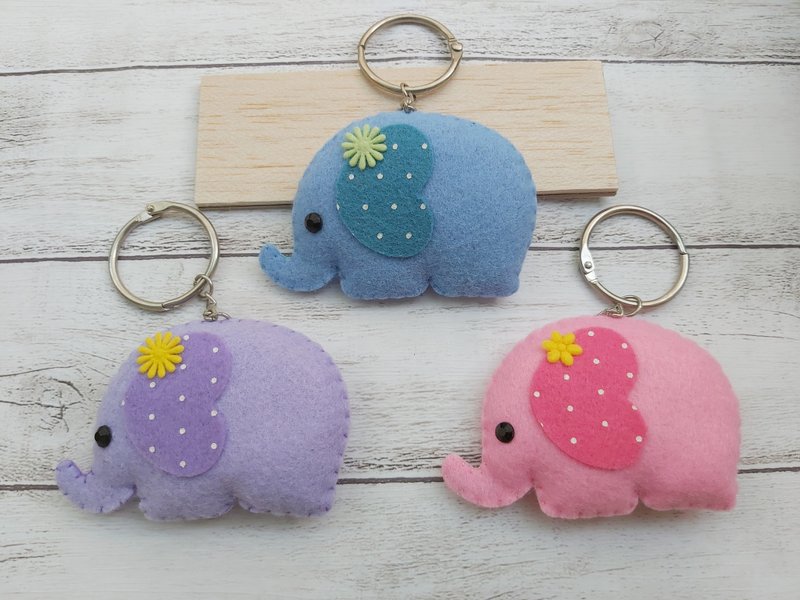 3色点点大象造型钥匙圈.吊饰.礼品小物 - 钥匙链/钥匙包 - 其他人造纤维 