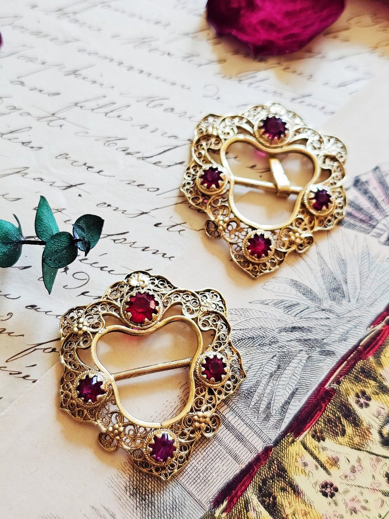 纯银掐丝镀金法国古董皮带扣【法国古董珠宝】 - 其他 - 银 金色