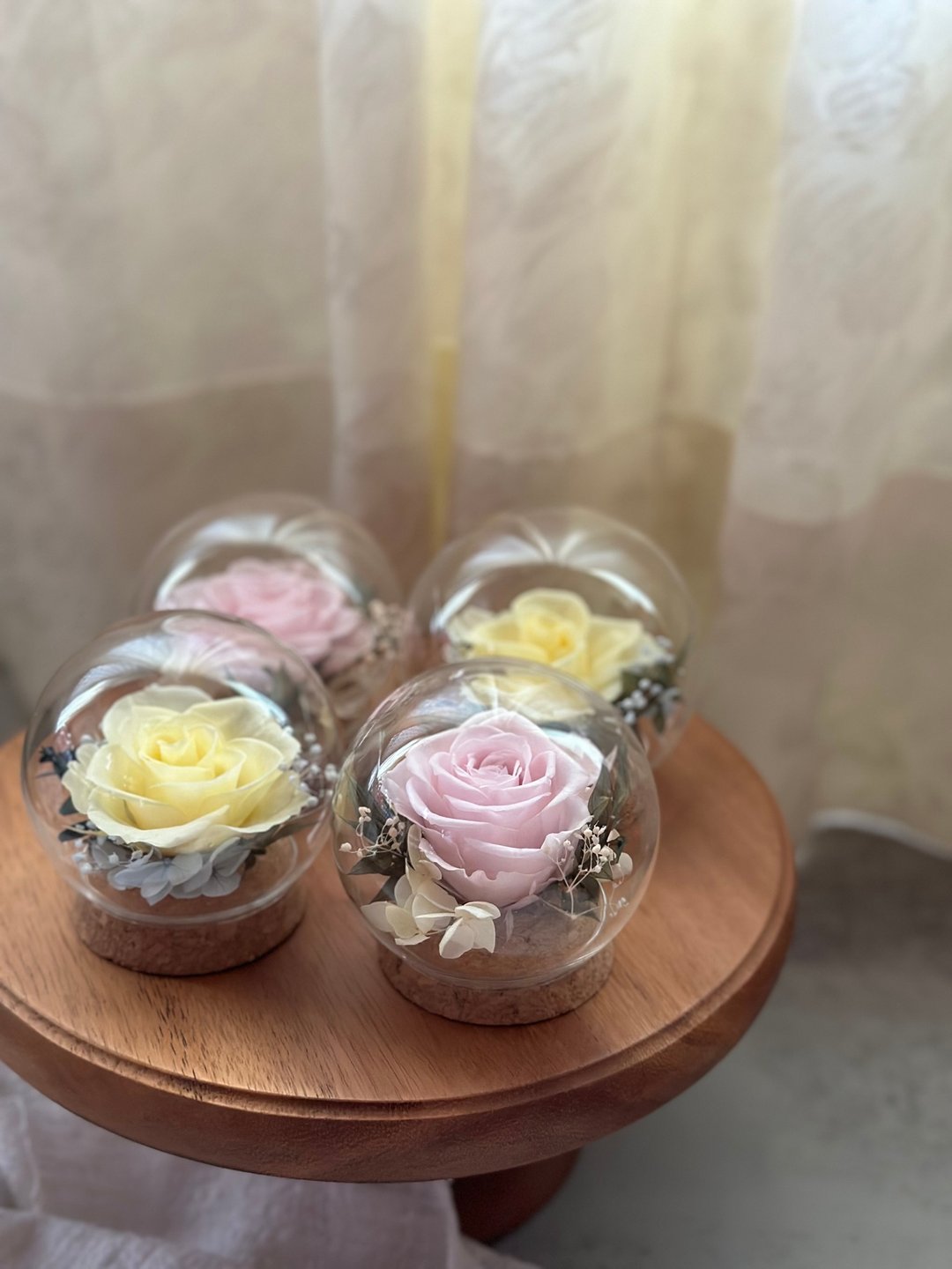 8cm迷你球型玻璃罩/办公室小物/生日礼物/婚礼小物 - 干燥花/捧花 - 植物．花 