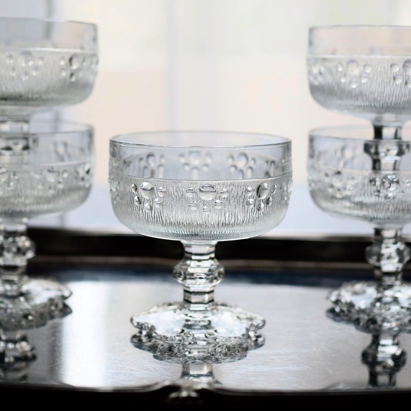 1970年代意大利 Masserini Barocco 高脚玻璃杯 - 酒杯/酒器 - 玻璃 透明