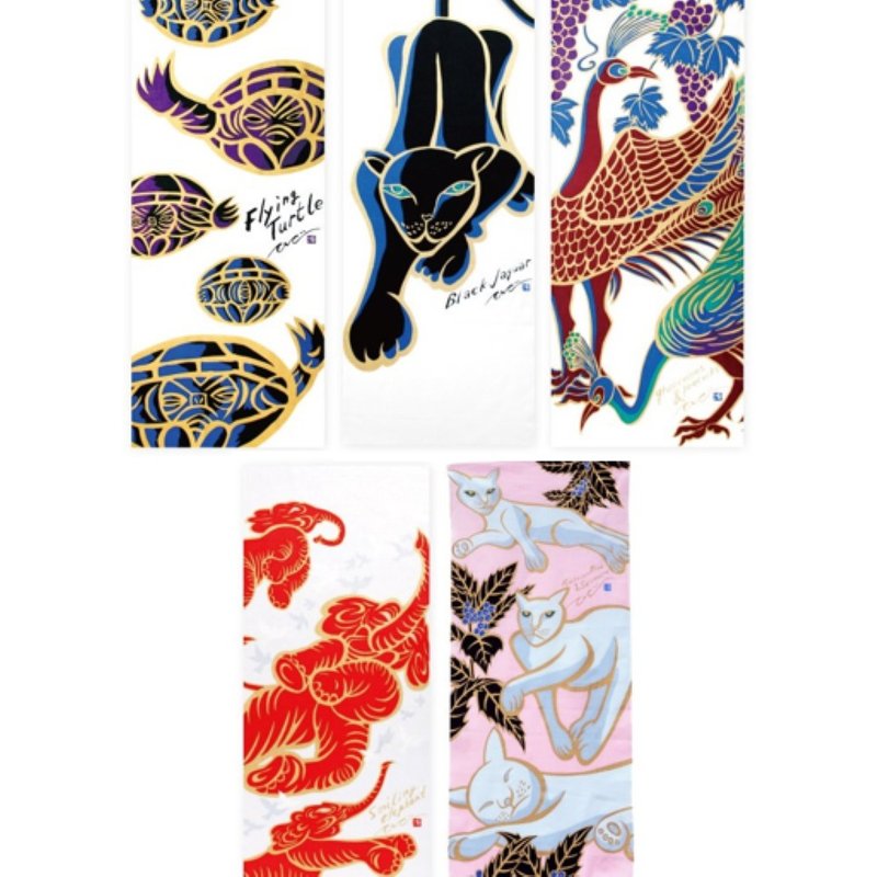 【共5种图案】手绢 - 动物系列 - 毛巾浴巾 - 棉．麻 多色