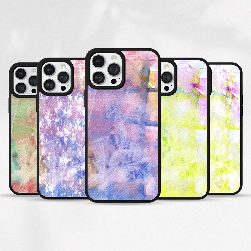 客制手机壳 iPhone 14 13 12 11 Pro手机壳三星 P878 干印水彩 - 手机壳/手机套 - 塑料 多色