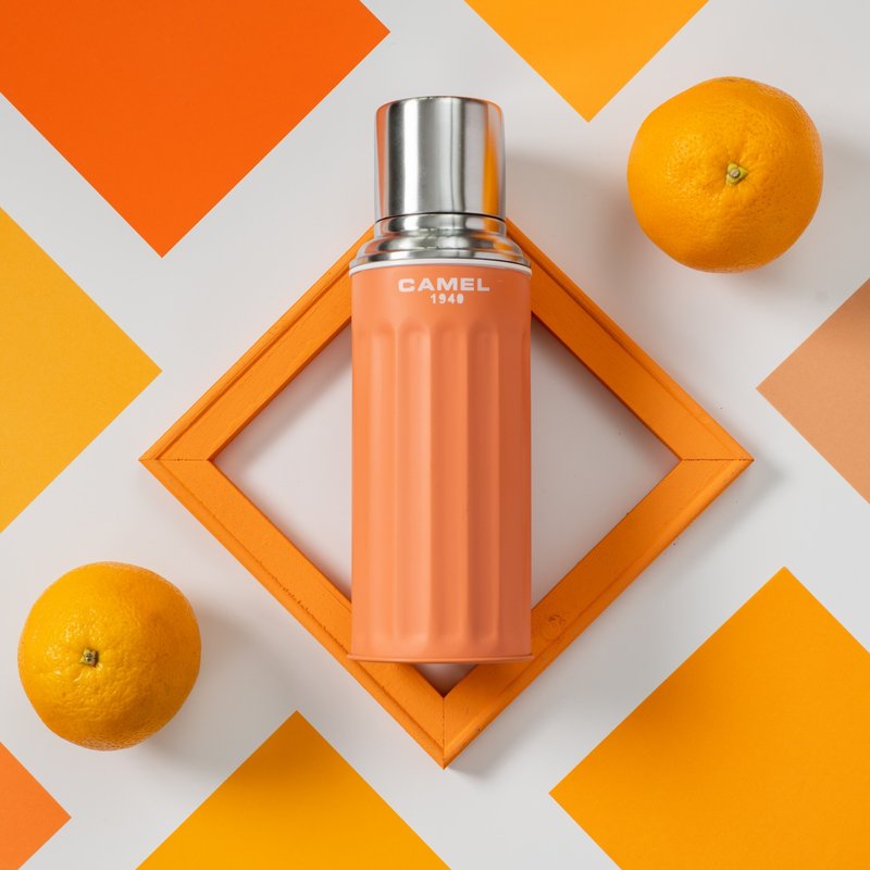 骆驼牌 450ml 玻璃胆真空保温瓶 经典 112 系列 | 哈密瓜 - 保温瓶/保温杯 - 其他材质 橘色