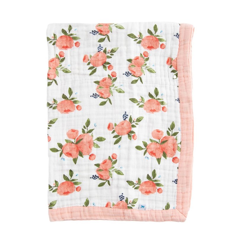 Little Unicorn 纯棉宝宝毯 水彩玫瑰 - 其他 - 棉．麻 白色