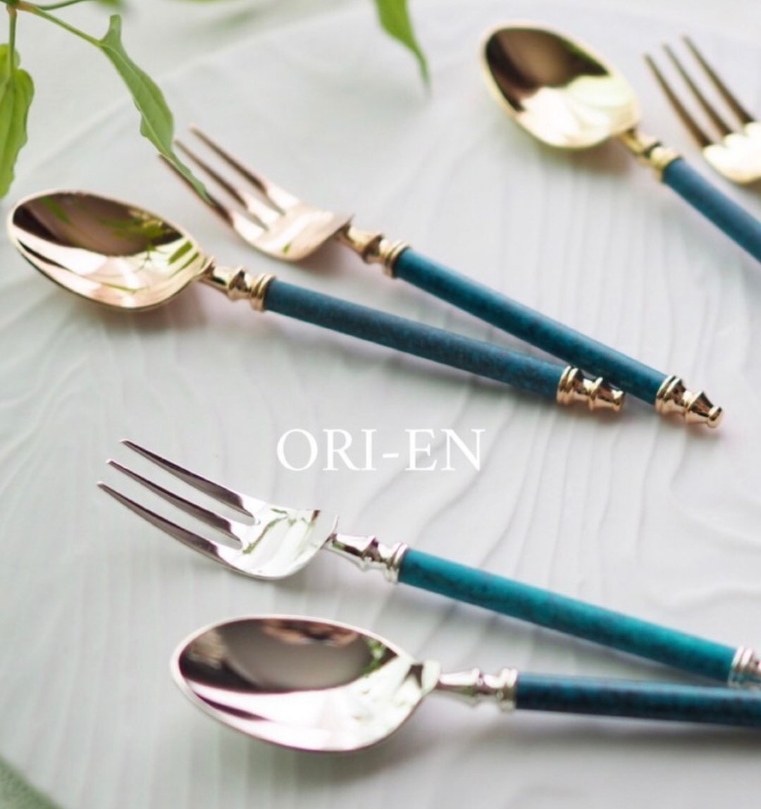 Coffee spoon 5pcs - 餐刀/叉/匙组合 - 不锈钢 蓝色