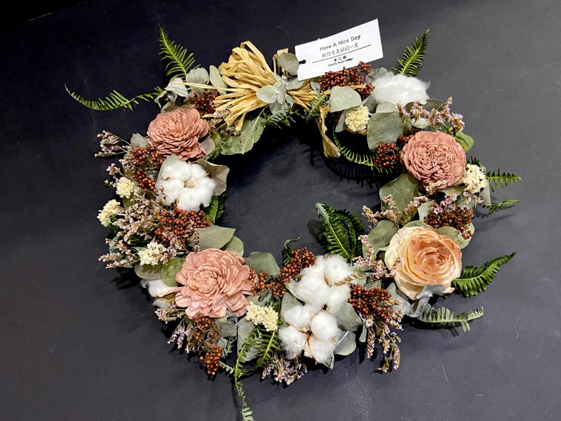 大地幻想曲 暖心干燥花圈 - 干燥花/捧花 - 植物．花 