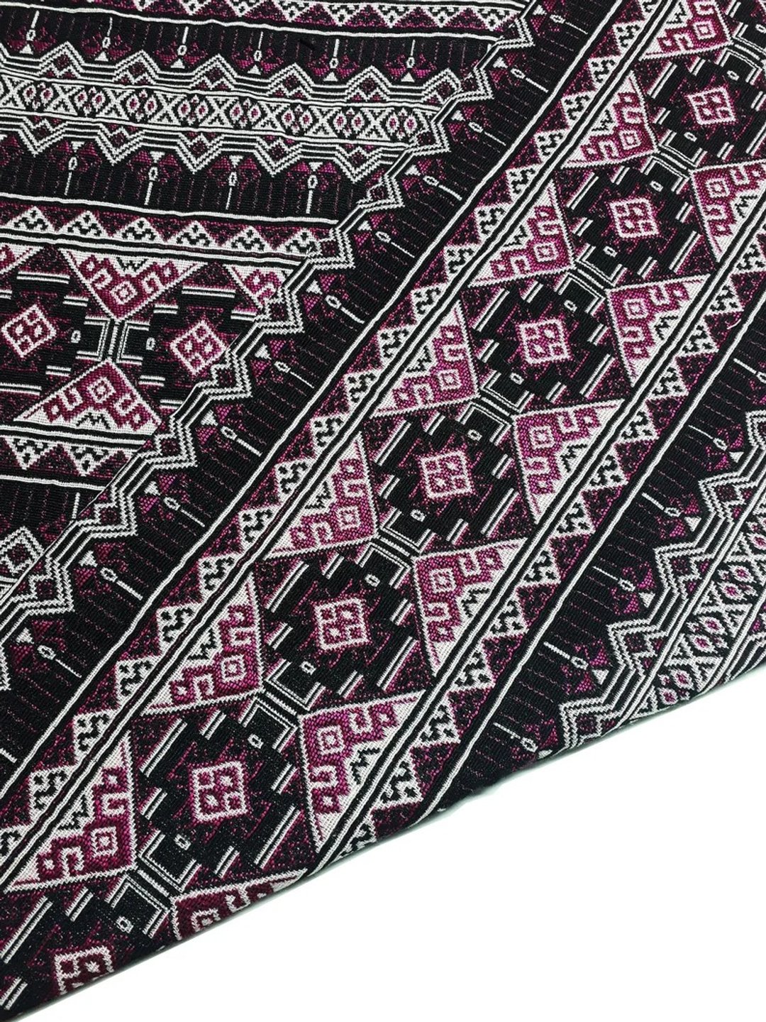 Multi-color Tribal Fabric Thai Woven Fabric Craft Supplies Textile 1/2 yard - 编织/刺绣/羊毛毡/裁缝 - 其他材质 黑色
