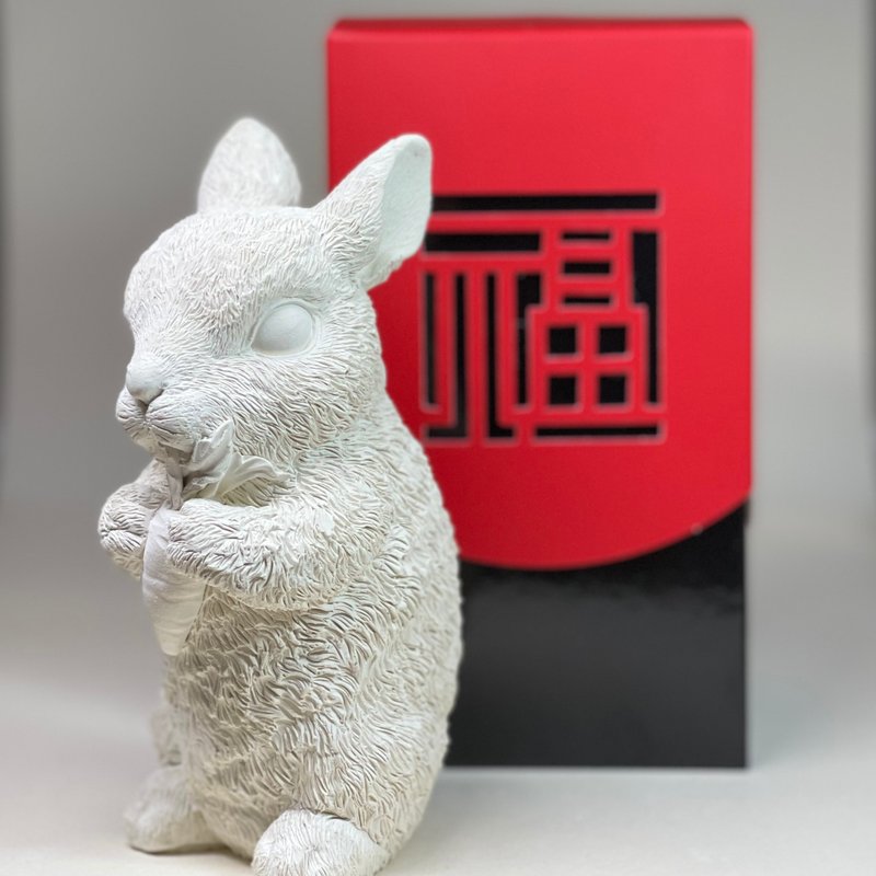 24h出货 香氛兔与美食-小盘套组 扩香石 公仔 交换礼物 圭藻 居家 - 香薰/精油/线香 - 其他材质 白色