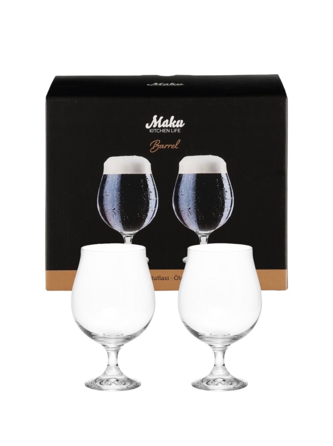 【Maku Kitchen Life】高脚啤酒杯2入 - 酒杯/酒器 - 玻璃 