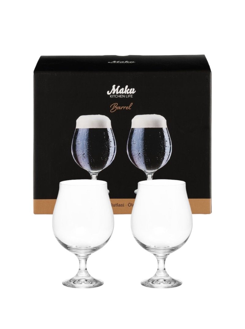 【Maku Kitchen Life】高脚啤酒杯2入 - 酒杯/酒器 - 玻璃 