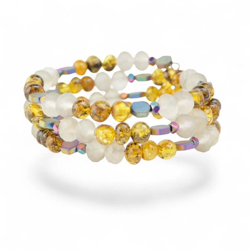 琥珀手链  女士生日礼物 VM14 - 手链/手环 - 宝石 多色