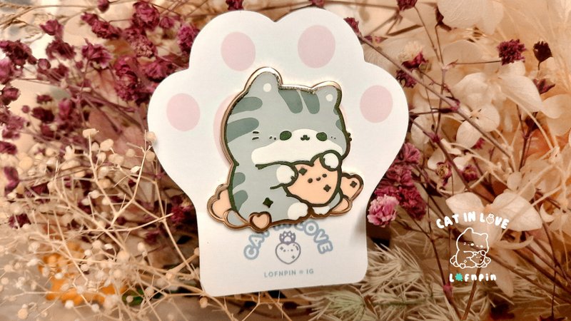 恋爱猫喵系列 襟针 - 胸针 - 其他金属 