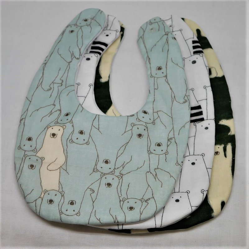 福袋 // 1 个围兜 3 个 - 围嘴/口水巾 - 棉．麻 蓝色